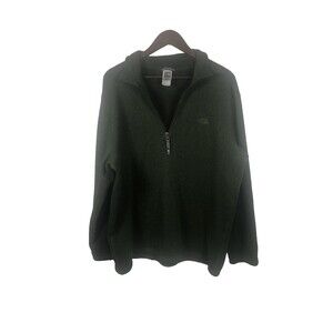 The North Face Jacket Mens XL Green 1/4 Zip Pullover Lightweight Fleece warm